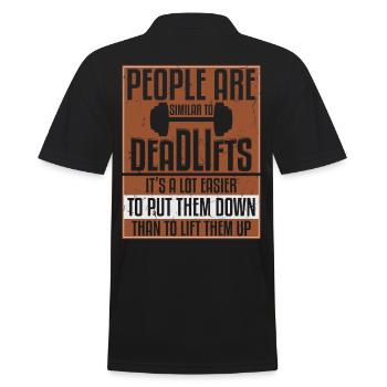People Are Similar To Deadlifts - Men's Polo Shirt - black - Back - Kai (181cm)