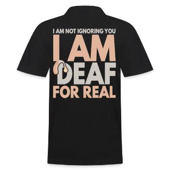 I Am Not Ignoring You I Am Deaf For Real - Men's Polo Shirt - black - Back - Kai (181cm)