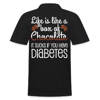 Life Is Like A Box Of Chocolate Diabetes - Men's Polo Shirt - black - Back - Kai (181cm)