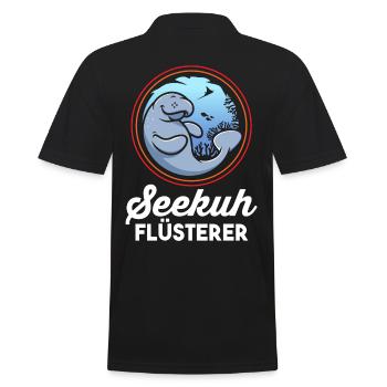 Meerkuh Seekuh - Männer Poloshirt - Schwarz - Hinten - Kai (181cm)