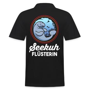 Meerkuh Seekuh - Männer Poloshirt - Schwarz - Hinten - Kai (181cm)