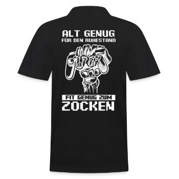 Gaming Zocken Zocker Gamer - Männer Poloshirt - Schwarz - Hinten - Kai (181cm)