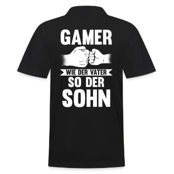 Vater Und Sohn Gaming Papa Zocken Zocker Gamer - Männer Poloshirt - Schwarz - Hinten - Kai (181cm)
