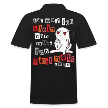 kleiner böser Hase witziger Spruch kleine Leute - Männer Poloshirt - Schwarz - Hinten - Kai (181cm)