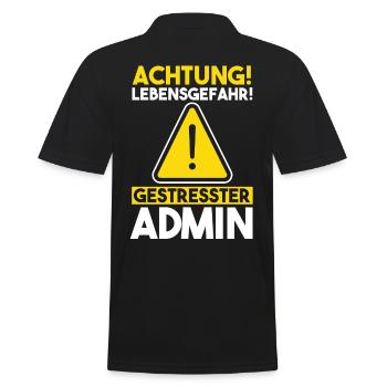 Informatiker Programmierer Admin Administrator - Männer Poloshirt - Schwarz - Hinten - Kai (181cm)