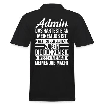 Informatiker Programmierer Admin Administrator - Männer Poloshirt - Schwarz - Hinten - Kai (181cm)