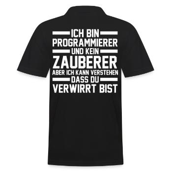 Programmieren Entwickler Coder Programmierer - Männer Poloshirt - Schwarz - Hinten - Kai (181cm)