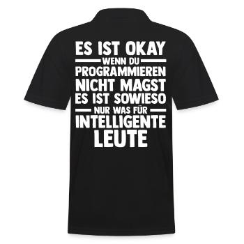 Programmieren Entwickler Coder Programmierer - Männer Poloshirt - Schwarz - Hinten - Kai (181cm)