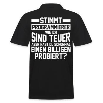 Programmieren Entwickler Coder Programmierer - Männer Poloshirt - Schwarz - Hinten - Kai (181cm)
