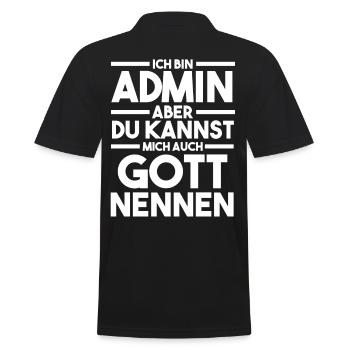 Informatiker Programmierer Admin Administrator - Männer Poloshirt - Schwarz - Hinten - Kai (181cm)