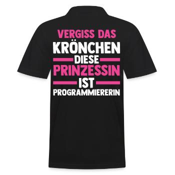Programmieren Entwickler Prinzessin Programmierer - Männer Poloshirt - Schwarz - Hinten - Kai (181cm)