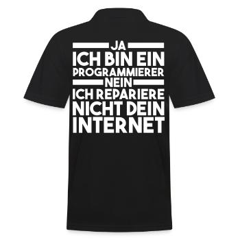 Programmieren Entwickler Coder Programmierer - Männer Poloshirt - Schwarz - Hinten - Kai (181cm)