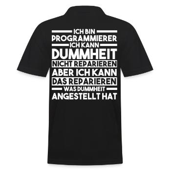 Programmieren Entwickler Coder Programmierer - Männer Poloshirt - Schwarz - Hinten - Kai (181cm)