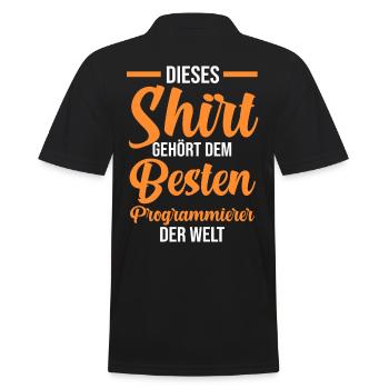 Programmieren Entwickler Coder Programmierer - Männer Poloshirt - Schwarz - Hinten - Kai (181cm)