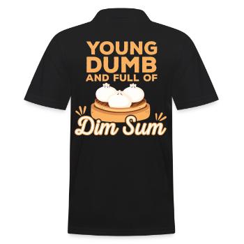 Young Dumb And Full Of Dim Sum - Men's Polo Shirt - black - Back - Kai (181cm)