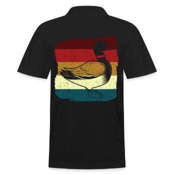 Vintage Duck Distressed Duck Hunter - Men's Polo Shirt - black - Back - Kai (181cm)