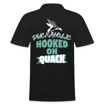 Duckaholic Hooked On Quack - Men's Polo Shirt - black - Back - Kai (181cm)