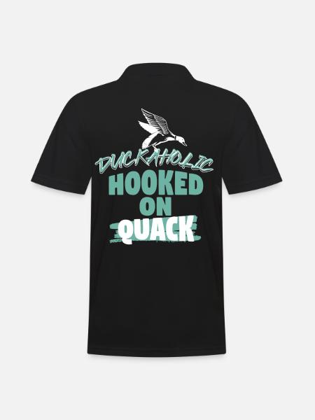 Duckaholic Hooked On Quack - Men's Polo Shirt - black
