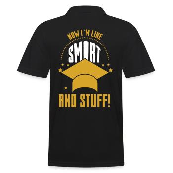 Now Im Like Smart And Stuff - Men's Polo Shirt - black - Back - Kai (181cm)