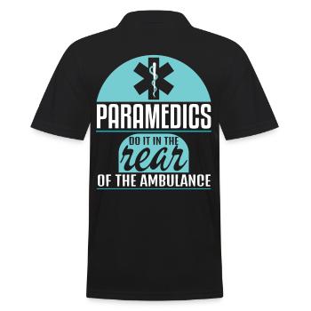 Paramedics Do it In The Rear Of The Ambulance - Men's Polo Shirt - black - Back - Kai (181cm)