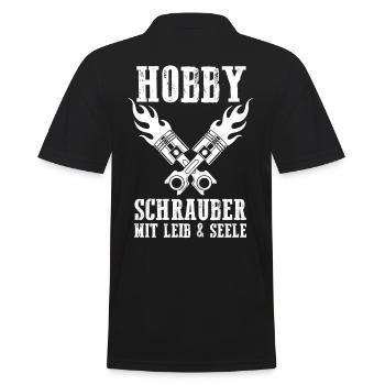 Mechatroniker Tuning KFZ Mechaniker Werkstatt Gara - Männer Poloshirt - Schwarz - Hinten - Kai (181cm)