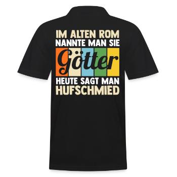 Hufbeschlagschmied Pferdeschmied Hufschmied - Männer Poloshirt - Schwarz - Hinten - Kai (181cm)