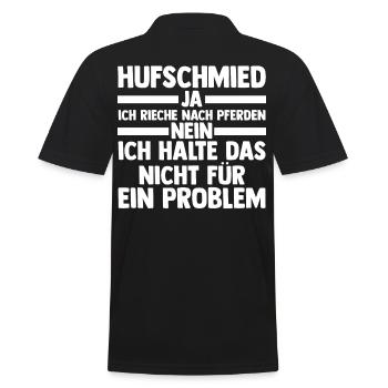 Hufbeschlagschmied Pferdeschmied Hufschmied - Männer Poloshirt - Schwarz - Hinten - Kai (181cm)