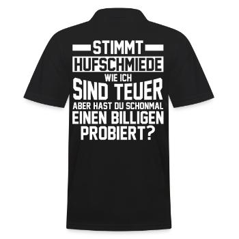 Hufbeschlagschmied Pferdeschmied Hufschmied - Männer Poloshirt - Schwarz - Hinten - Kai (181cm)