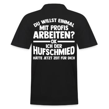 Hufbeschlagschmied Pferdeschmied Hufschmied - Männer Poloshirt - Schwarz - Hinten - Kai (181cm)