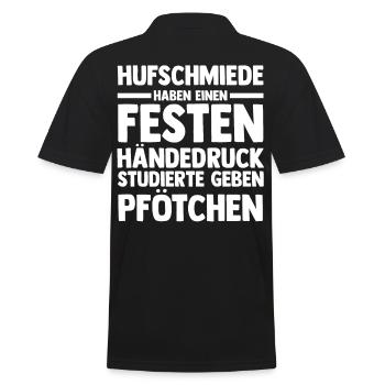 Hufbeschlagschmied Pferdeschmied Hufschmied - Männer Poloshirt - Schwarz - Hinten - Kai (181cm)