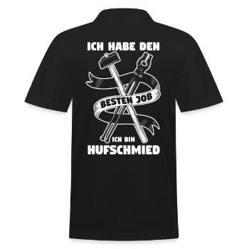 Hufbeschlagschmied Pferdeschmied Hufschmied - Männer Poloshirt - Schwarz - Hinten - Kai (181cm)