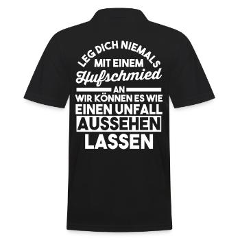 Hufbeschlagschmied Pferdeschmied Hufschmied - Männer Poloshirt - Schwarz - Hinten - Kai (181cm)