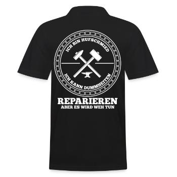 Hufbeschlagschmied Pferdeschmied Hufschmied - Männer Poloshirt - Schwarz - Hinten - Kai (181cm)
