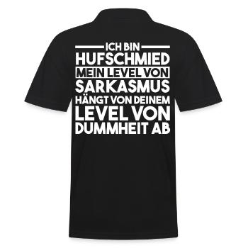Hufbeschlagschmied Pferdeschmied Hufschmied - Männer Poloshirt - Schwarz - Hinten - Kai (181cm)
