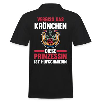 Hufbeschlagschmied Prinzessin Pferdeschmied Hufsch - Männer Poloshirt - Schwarz - Hinten - Kai (181cm)