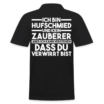 Hufbeschlagschmied Pferdeschmied Hufschmied - Männer Poloshirt - Schwarz - Hinten - Kai (181cm)