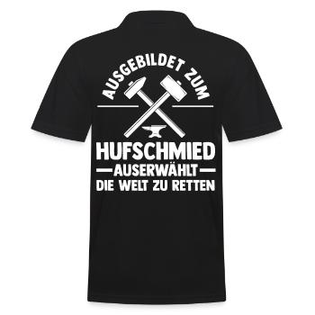 Hufbeschlagschmied Pferdeschmied Hufschmied - Männer Poloshirt - Schwarz - Hinten - Kai (181cm)