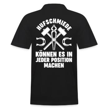 Hufbeschlagschmied Pferdeschmied Hufschmied - Männer Poloshirt - Schwarz - Hinten - Kai (181cm)