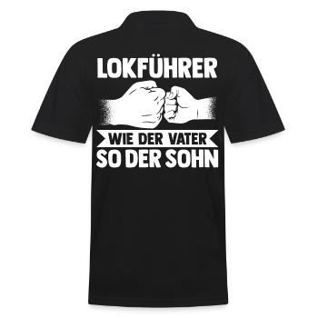 Eisenbahn Dampflok Vater Sohn Lokomotive Lokführer - Männer Poloshirt - Schwarz - Hinten - Kai (181cm)