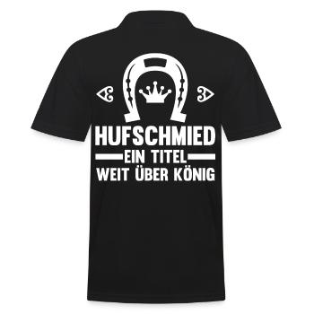 Hufbeschlagschmied König Pferdeschmied Hufschmied - Männer Poloshirt - Schwarz - Hinten - Kai (181cm)
