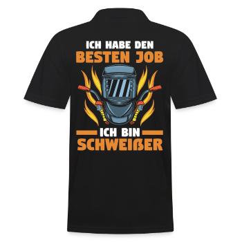 Schweißen Metallbau Metallbauer Schweißer - Männer Poloshirt - Schwarz - Hinten - Kai (181cm)