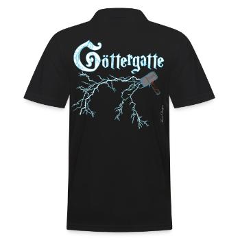 Göttergatte ein wahrlich göttlicher Ehemann - Männer Poloshirt - Schwarz - Hinten - Kai (181cm)