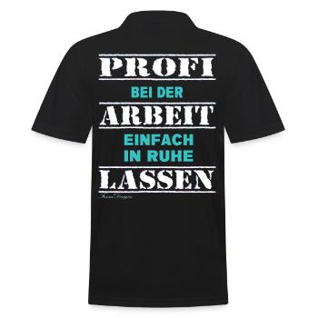 Profi bei der Arbeit lustiges Handwerker - Männer Poloshirt - Schwarz - Hinten - Kai (181cm)