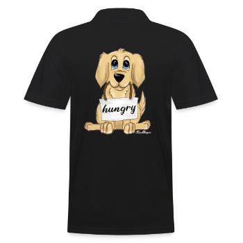 Labrador Golden Retriever puppy is hungry sweet - Men's Polo Shirt - black - Back - Kai (181cm)