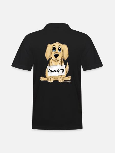 Labrador Golden Retriever Welpe hat Hunger süßes - Männer Poloshirt - Schwarz