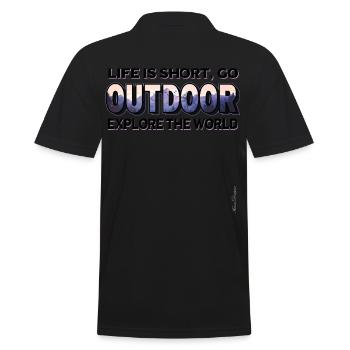 Explore the world, Mountains and forests, Hiking - Men's Polo Shirt - black - Back - Kai (181cm)