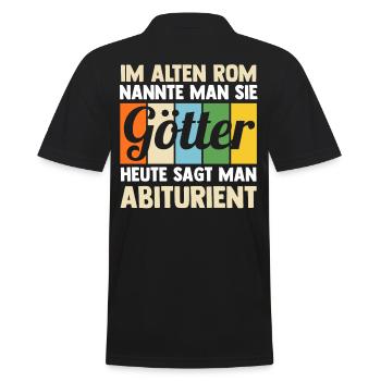 Abitur Abifeier Abi Abiturienten - Männer Poloshirt - Schwarz - Hinten - Kai (181cm)