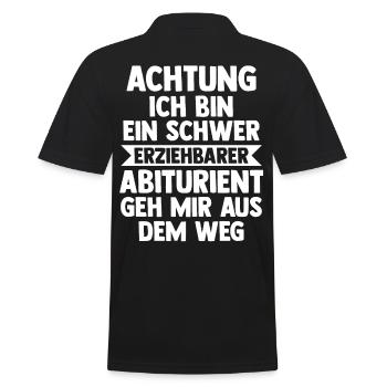 Abitur Abiturient Abifeier Abi - Männer Poloshirt - Schwarz - Hinten - Kai (181cm)