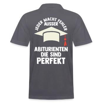 Abitur Abiturient Abifeier Abi - Männer Poloshirt - Anthrazit - Hinten - Nico (186cm)
