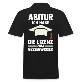 Abitur Abiturient Abifeier Besserwisser Abi - Männer Poloshirt - Schwarz - Hinten - Kai (181cm)